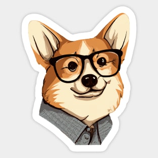 Smart Corgi Dog Lover Puppy Sticker